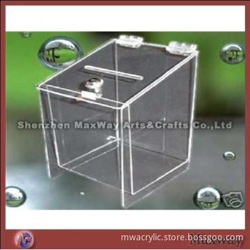 Transparent Acrylic/Perspex Suggestion/Donation Box with Lock